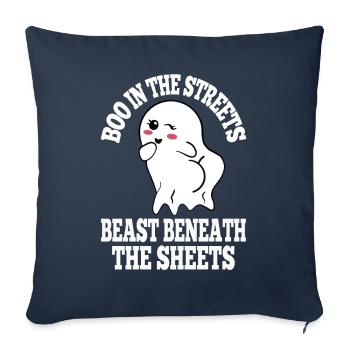 Boo In The Streets Beast Beneath Sheets Playful - Sofa pillowcase 17,3'' x 17,3'' (45 x 45 cm) - navy - Front