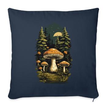 Porcini mushroom retro design collecting in the forest nature mushrooms - Sofa pillowcase 17,3'' x 17,3'' (45 x 45 cm) - navy - Front