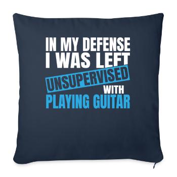 Pour ma défense, je n’ai pas été supervisé en jouant - Housse de coussin décorative 45 x 45 cm - bleu marine - Devant