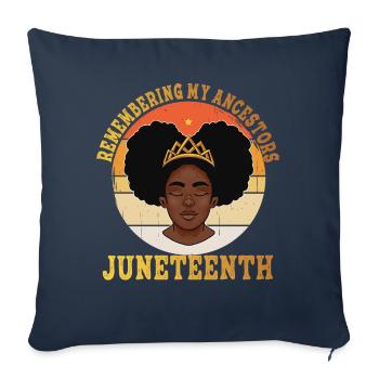 Juneteenth 1865 Remembering My Ancestors - Sofa pillowcase 17,3'' x 17,3'' (45 x 45 cm) - navy - Front