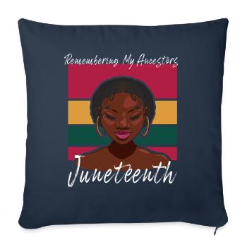 Juneteenth 1865 Remembering My Ancestors - Sofa pillowcase 17,3'' x 17,3'' (45 x 45 cm) - navy - Front
