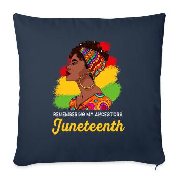 Juneteenth 1865 Remembering My Ancestors - Sofa pillowcase 17,3'' x 17,3'' (45 x 45 cm) - navy - Front