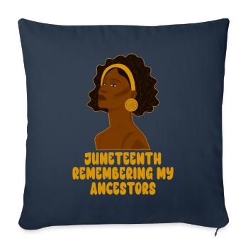 Juneteenth 1865 Remembering My Ancestors - Sofa pillowcase 17,3'' x 17,3'' (45 x 45 cm) - navy - Front