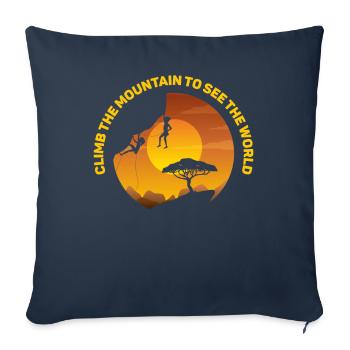 Climb The Mountain To See The World - Sofa pillowcase 17,3'' x 17,3'' (45 x 45 cm) - navy - Front