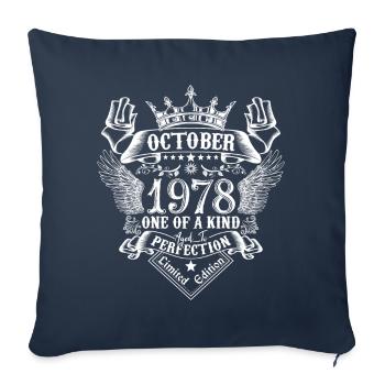 October 1978 anniversary 1978 October - Sofa pillowcase 17,3'' x 17,3'' (45 x 45 cm) - navy - Front