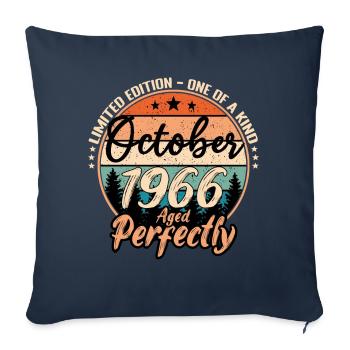 Octobre 1966 anniversaire 1966 légendes Octobre - Housse de coussin décorative 45 x 45 cm - bleu marine - Devant
