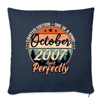 Octobre 2007 anniversaire 2007 légendes Octobre - Housse de coussin décorative 45 x 45 cm - bleu marine - Devant