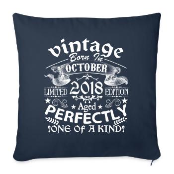 October 2018 | 2018 birthday born in October - Sofa pillowcase 17,3'' x 17,3'' (45 x 45 cm) - navy - Front