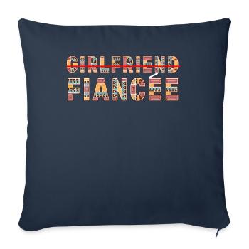 Fiancée Fiancée Fianc - Housse de coussin décorative 45 x 45 cm - bleu marine - Devant