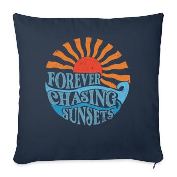 Forever Chasing Sunsets Retro Summer Vacation - Sofa pillowcase 17,3'' x 17,3'' (45 x 45 cm) - navy - Front