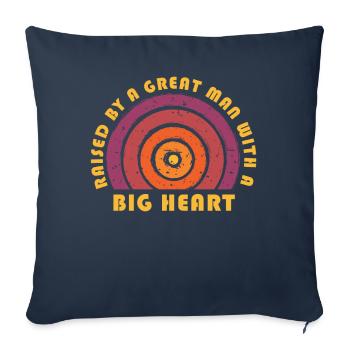 Élevé par un grand homme avec un grand cœur fête des pères - Housse de coussin décorative 45 x 45 cm - bleu marine - Devant