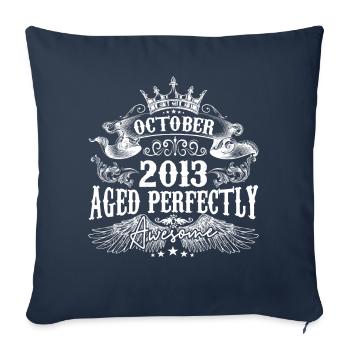 2013 | Oktober 2013 Geburtstag Perfekt gealtert - Sofakissenbezug 45 x 45 cm - Navy - Vorne