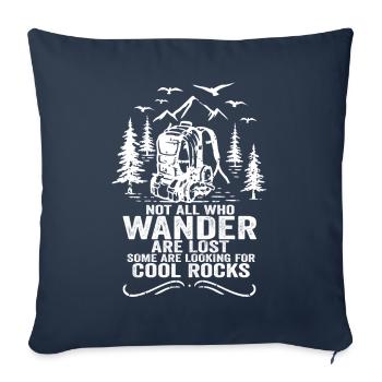 Wander Some Looking For Cool Rocks - Sofa pillowcase 17,3'' x 17,3'' (45 x 45 cm) - navy - Front