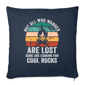 Wander Some Looking For Cool Rocks - Sofa pillowcase 17,3'' x 17,3'' (45 x 45 cm) - navy - Front