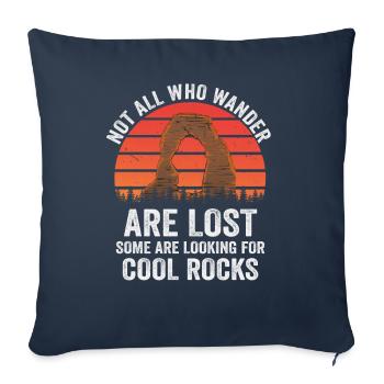 Wander Some Looking For Cool Rocks - Sofa pillowcase 17,3'' x 17,3'' (45 x 45 cm) - navy - Front