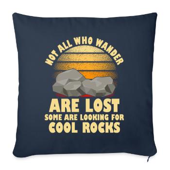 Wander Some Looking For Cool Rocks - Sofa pillowcase 17,3'' x 17,3'' (45 x 45 cm) - navy - Front
