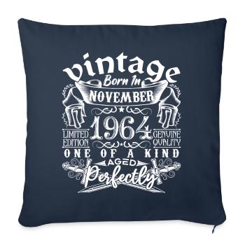 1964 November 1964 Anniversary November 1964 - Sofa pillowcase 17,3'' x 17,3'' (45 x 45 cm) - navy - Front