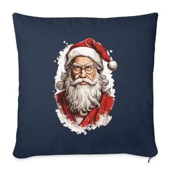 Père Noël magique Vintage Design de Noël - Housse de coussin décorative 45 x 45 cm - bleu marine - Devant