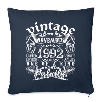 1992 November 1992 Anniversary November 1992 - Sofa pillowcase 17,3'' x 17,3'' (45 x 45 cm) - navy - Front