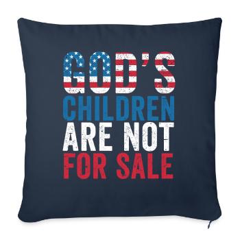God's Children Are Not For Sale Christian Children - Sofa pillowcase 17,3'' x 17,3'' (45 x 45 cm) - navy - Front