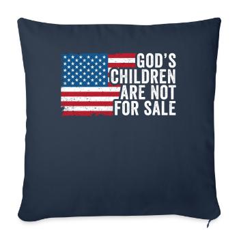 God's Children Are Not For Sale Christian Children - Sofa pillowcase 17,3'' x 17,3'' (45 x 45 cm) - navy - Front