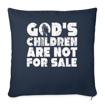 God's Children Are Not For Sale Christian Children - Sofa pillowcase 17,3'' x 17,3'' (45 x 45 cm) - navy - Front