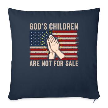 God's Children Are Not For Sale Christian Children - Sofa pillowcase 17,3'' x 17,3'' (45 x 45 cm) - navy - Front