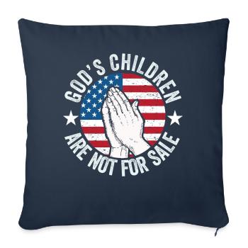 God's Children Are Not For Sale Christian Children - Sofa pillowcase 17,3'' x 17,3'' (45 x 45 cm) - navy - Front