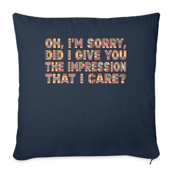 Indifférence, Sarcasme, Attitude différente - Housse de coussin décorative 45 x 45 cm - bleu marine - Devant