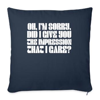 Indifférence, Sarcasme, Attitude différente - Housse de coussin décorative 45 x 45 cm - bleu marine - Devant