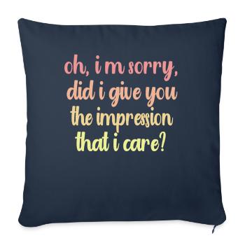 Indifférence, Sarcasme, Attitude différente - Housse de coussin décorative 45 x 45 cm - bleu marine - Devant