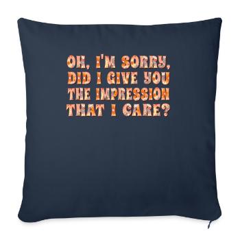 Indifférence, Sarcasme, Attitude différente - Housse de coussin décorative 45 x 45 cm - bleu marine - Devant