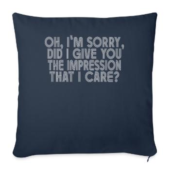 Indifférence, Sarcasme, Attitude différente - Housse de coussin décorative 45 x 45 cm - bleu marine - Devant
