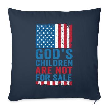 God's Children Are Not For Sale Christian Children - Sofa pillowcase 17,3'' x 17,3'' (45 x 45 cm) - navy - Front