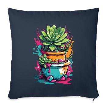 Urban Streetwear Succulents Plants Splendor - Sofa pillowcase 17,3'' x 17,3'' (45 x 45 cm) - navy - Front