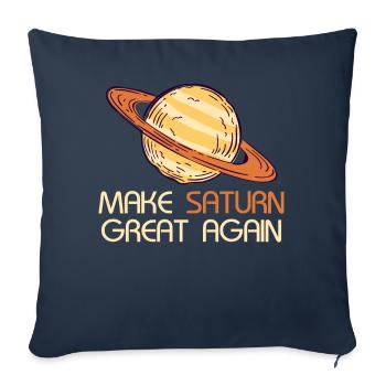 Saturne, Espace, Planète, Système solaire, Romain antique - Housse de coussin décorative 45 x 45 cm - bleu marine - Devant