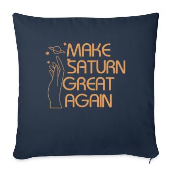 Saturne, Espace, Planète, Système solaire, Romain antique - Housse de coussin décorative 45 x 45 cm - bleu marine - Devant