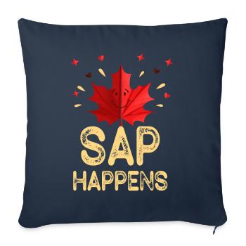 Maple Syrup Tree Tapping Funny Autumn Pancake - Sofa pillowcase 17,3'' x 17,3'' (45 x 45 cm) - navy - Front