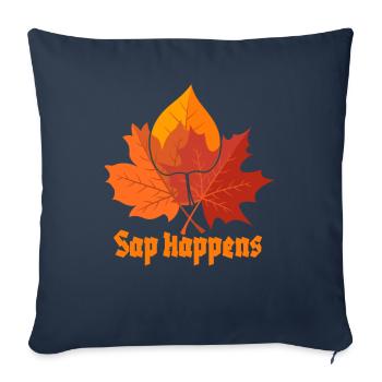 Maple Syrup Tree Tapping Funny Autumn Pancake - Sofa pillowcase 17,3'' x 17,3'' (45 x 45 cm) - navy - Front
