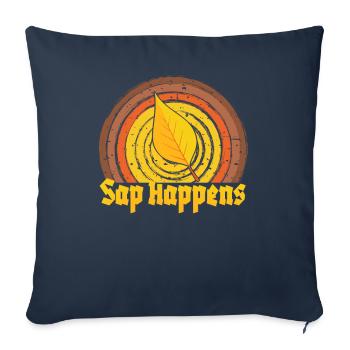 Maple Syrup Tree Tapping Funny Autumn Pancake - Sofa pillowcase 17,3'' x 17,3'' (45 x 45 cm) - navy - Front