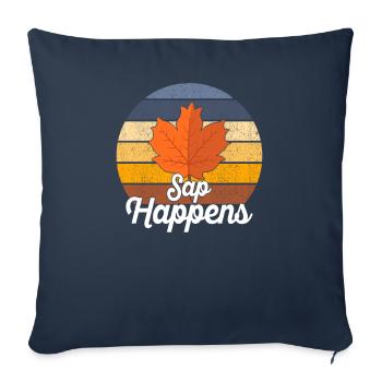 Maple Syrup Tree Tapping Funny Autumn Pancake - Sofa pillowcase 17,3'' x 17,3'' (45 x 45 cm) - navy - Front