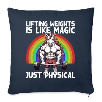 Bodybuilder Unicorn Workout Magic Saying - Sofa pillowcase 17,3'' x 17,3'' (45 x 45 cm) - navy - Front