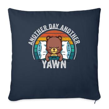 Erste Koffein-Vibes an einem anderen Tag Gähnen trifft Kaffee - Sofakissenbezug 45 x 45 cm - Navy - Vorne