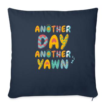 Erste Koffein-Vibes an einem anderen Tag Gähnen trifft Kaffee - Sofakissenbezug 45 x 45 cm - Navy - Vorne
