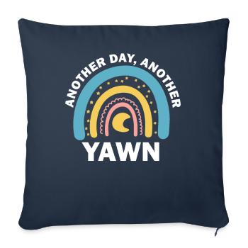 Erste Koffein-Vibes an einem anderen Tag Gähnen trifft Kaffee - Sofakissenbezug 45 x 45 cm - Navy - Vorne