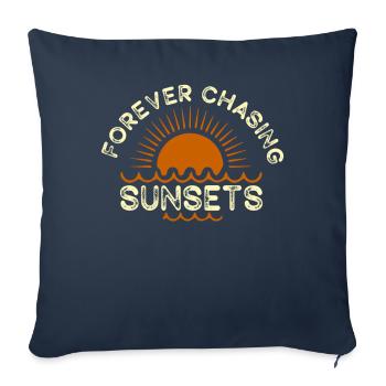 Forever Chasing Sunsets Retro Summer Vacation - Sofa pillowcase 17,3'' x 17,3'' (45 x 45 cm) - navy - Front