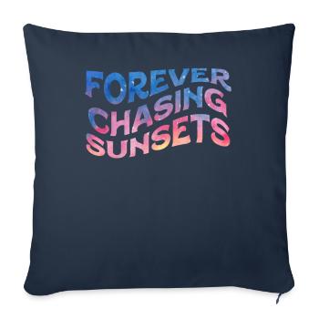 Forever Chasing Sunsets Retro Summer Vacation - Sofa pillowcase 17,3'' x 17,3'' (45 x 45 cm) - navy - Front