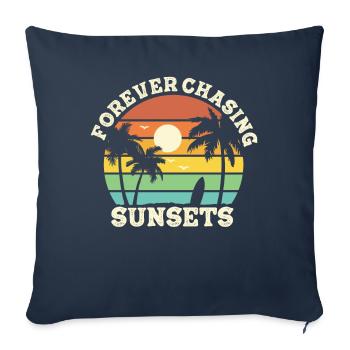 Forever Chasing Sunsets Retro Summer Vacation - Sofa pillowcase 17,3'' x 17,3'' (45 x 45 cm) - navy - Front
