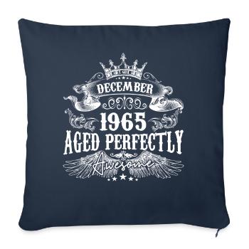 Décembre 1965 anniversaire 1965 Décembre - Housse de coussin décorative 45 x 45 cm - bleu marine - Devant