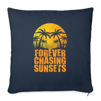 Forever Chasing Sunsets Retro Summer Vacation - Sofa pillowcase 17,3'' x 17,3'' (45 x 45 cm) - navy - Front